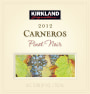 Kirkland Signature Carneros Pinot Noir 2012 Front Label