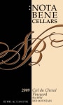 Nota Bene Cellars Ciel du Cheval Vineyard 2009 Front Label