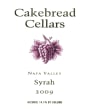 Cakebread Syrah 2009 Front Label