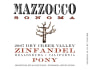 Mazzocco Pony Zinfandel 2007 Front Label
