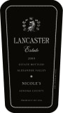 Lancaster Nicole's 2009 Front Label