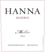 Hanna Reserve Malbec 2012  Front Label