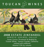 Toucan Wines Estate Zinfandel 2008 Front Label