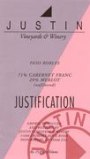 Justin Justification 2001 Front Label