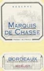 Marquis de Chasse Bordeaux Rouge Reserve 2001 Front Label