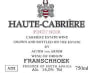 Haute Cabrière Pinot Noir 2000 Front Label