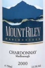 Mount Riley Chardonnay 2001 Front Label
