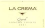 La Crema Syrah 2001 Front Label