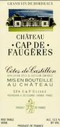 Chateau Cap de Faugeres  2001 Front Label