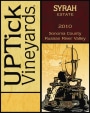Uptick Vineyards Syrah 2010 Front Label