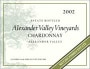 Alexander Valley Vineyards Chardonnay 2002 Front Label