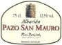 Pazo San Mauro Albarino 2002 Front Label