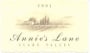 Annie's Lane Copper Trail Shiraz 2001 Front Label