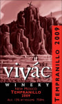 Vivac Winery Tempranillo 2009 Front Label