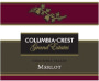 Columbia Crest Grand Estates Merlot 2000 Front Label