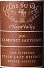 Clos du Val Stags Leap District Cabernet Sauvignon 2000 Front Label