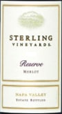 Sterling Reserve Merlot 2000 Front Label