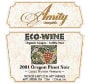 Amity Eco-Wine Pinot Noir (sulfite-free) 2002 Front Label