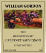 William Gordon Winery Cabernet Cabernet 2010 Front Label