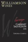 Williamson Wines Sovereign Cabernet Sauvignon 2013 Front Label