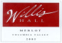 Willis Hall Merlot 2005 Front Label