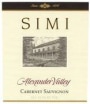 Simi Alexander Valley Cabernet Sauvignon 2001 Front Label