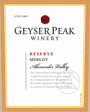 Geyser Peak Reserve Merlot 2000 Front Label
