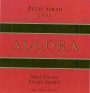 Allora Petite Sirah 2002 Front Label