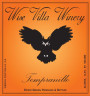 Wise Villa Winery Tempranillo 2012 Front Label
