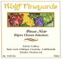 Wolff Vineyards Pinot Noir 2008 Front Label