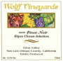 Wolff Vineyards Pinot Noir 2006 Front Label