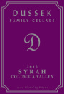 Woodhouse Family Cellars Dussek Syrah 2012 Front Label