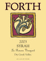 Forth Vineyards La Rousse Vineyard Syrah 2003  Front Label