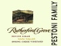 Rutherford Grove Napa Valley Spring Creek Vineyard Petite Sirah 2009 Front Label