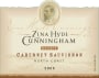 Zina Hyde Cunningham Reserve Cabernet Sauvignon 2009 Front Label