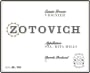Zotovich Cellars Estate Viognier 2015 Front Label