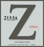 Zerba Cellars Syrah 2007  Front Label