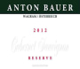 Anton Bauer Reserve Limited Edition Cabernet Sauvignon 2012 Front Label