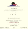 Andrea Oberto Barolo 2010 Front Label