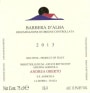 Andrea Oberto Barbera d'Alba 2013 Front Label