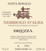Brezza Santa Rosalia Nebbiolo d'Alba 2012 Front Label