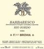 Vinicola Santa Elena Rio Sordo Barbaresco 1998 Front Label