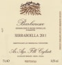 Cigliuti Barbaresco Serraboella 2011 Front Label