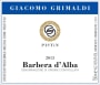 Giacomo Grimaldi Barbera d'Alba Pistin 2013 Front Label
