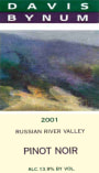 Davis Bynum Russian River Pinot Noir 2001 Front Label