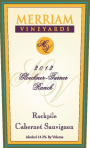 Merriam Vineyards Gloeckner Turner Ranch Cabernet Sauvignon 2012 Front Label