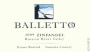 Balletto Winery Zinfandel 2009 Front Label