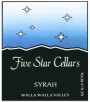 Five Star Cellars Syrah 2009 Front Label