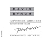 Davis Bynum Jane's Vineyard Garfield Block Pinot Noir 2011 Front Label