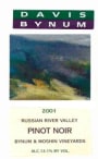 Davis Bynum Bynum & Moshin Vineyards Pinot Noir 2001 Front Label
